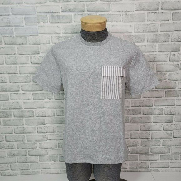 Michael Kors Mens S Heather Grey Short‎ Sleeve Round Hem Striped Back Tshirt NEW - Picture 1 of 8